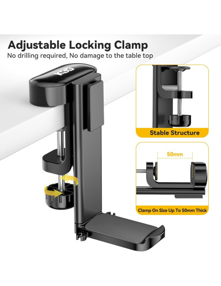 Soporte 4 en 1 KDD para Taza y Auriculares - Negro Soporte 4 en 1 KDD para Taza y Auriculares - Negro