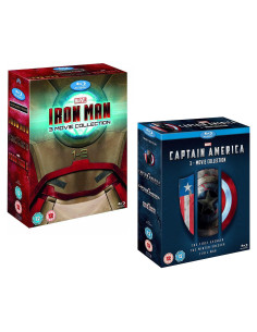 Colección Completa Blu-ray Iron Man 1-3 y Capitán América 1-3