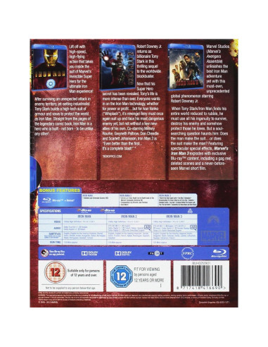 Colección Completa Blu-ray Iron Man 1-3 y Capitán América 1-3
