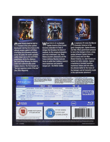 Colección Completa Blu-ray Iron Man 1-3 y Capitán América 1-3