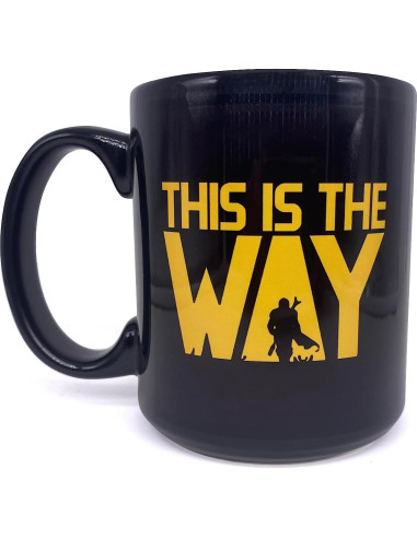 Taza de Café Star Wars Mandalorian 311ml Cerámica Negra