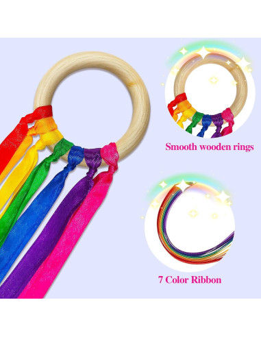 Juego de Cometas de Mano Waldorf 24 Piezas Arcoíris 5.16m