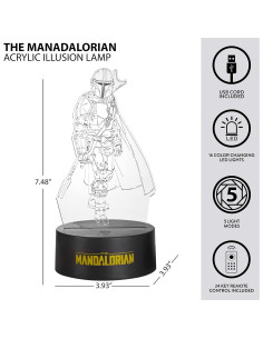 Lámpara LED Acrílica 3D Idea Nuova El Mandaloriano 2
