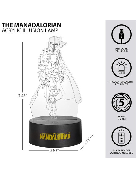Lámpara LED Acrílica 3D Idea Nuova El Mandaloriano Lámpara LED Acrílica 3D Idea Nuova El Mandaloriano