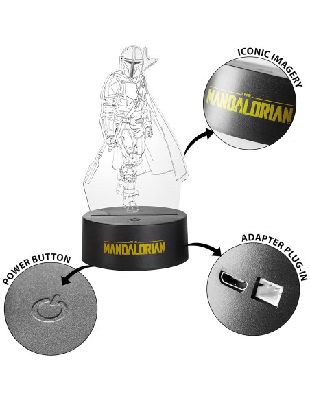 Lámpara LED Acrílica 3D Idea Nuova El Mandaloriano Lámpara LED Acrílica 3D Idea Nuova El Mandaloriano