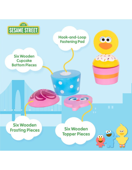 Conjunto de Cupcakes de Madera Kids Preferred Sesame Street