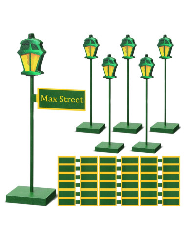 6 Pcs Centro de Mesa Poste de Lámpara Verde Colingmill