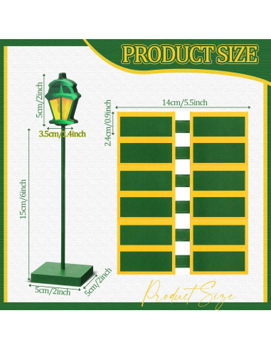 6 Pcs Centro de Mesa Poste de Lámpara Verde Colingmill