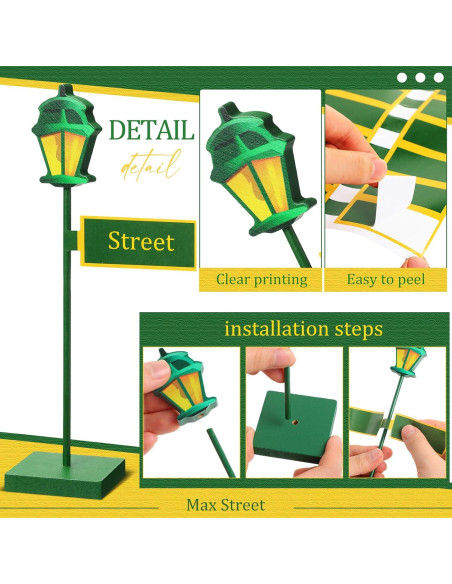 6 Pcs Centro de Mesa Poste de Lámpara Verde Colingmill