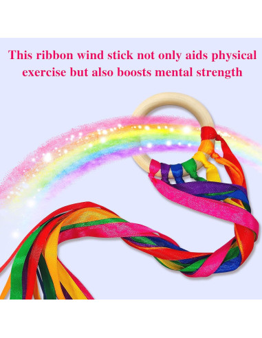 Juego de Cometas de Mano Waldorf 24 Piezas Arcoíris 5.16m