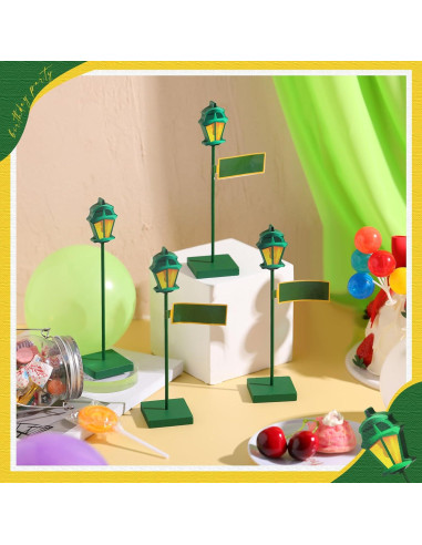 6 Pcs Centro de Mesa Poste de Lámpara Verde Colingmill