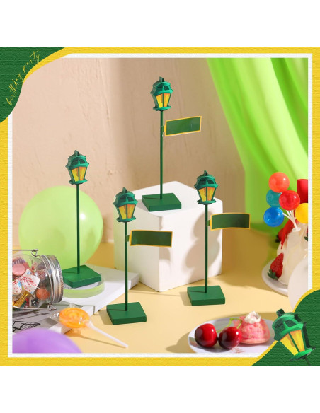 6 Pcs Centro de Mesa Poste de Lámpara Verde Colingmill