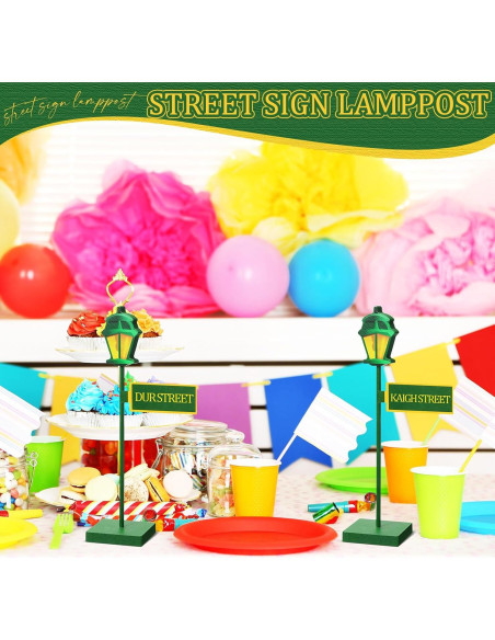 6 Pcs Centro de Mesa Poste de Lámpara Verde Colingmill