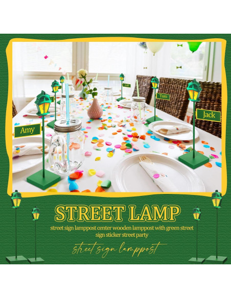 6 Pcs Centro de Mesa Poste de Lámpara Verde Colingmill