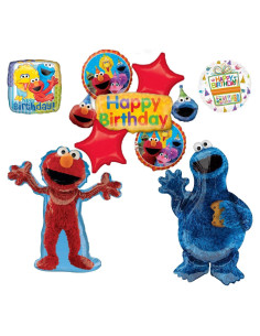 Ramo de Globos de Cumpleaños Elmo y Cookie Monster Anagram