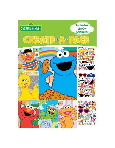 Papel de Pegatinas Crea-tu-cara Bendon Plaza Sésamo 200+ piezas