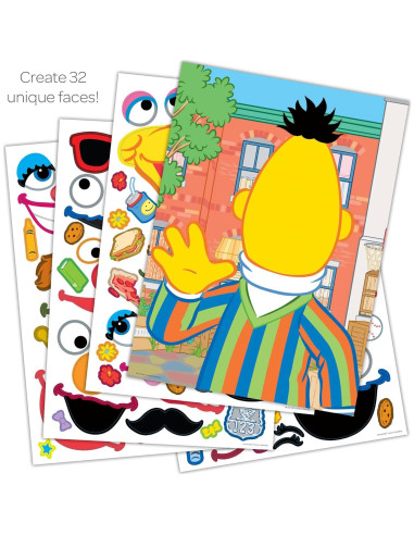 Papel de Pegatinas Crea-tu-cara Bendon Plaza Sésamo 200+ piezas