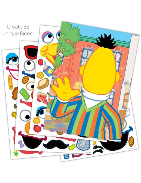 Papel de Pegatinas Crea-tu-cara Bendon Plaza Sésamo 200+ piezas