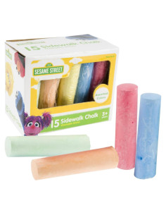 Tizas de Acera Lavables Plaza Sésamo 15 Piezas Multicolor