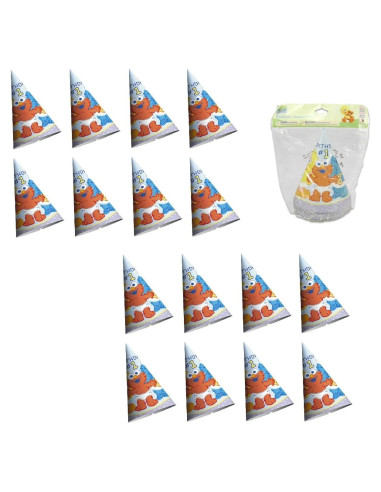 Paquete Fiesta 1er Cumpleaños Plaza Sésamo - 16 Sombreros