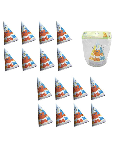 Paquete Fiesta 1er Cumpleaños Plaza Sésamo - 16 Sombreros Paquete Fiesta 1er Cumpleaños Plaza Sésamo - 16 Sombreros