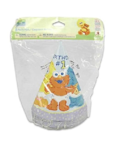 Paquete Fiesta 1er Cumpleaños Plaza Sésamo - 16 Sombreros