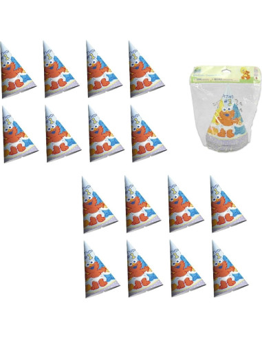 Paquete Fiesta 1er Cumpleaños Plaza Sésamo - 16 Sombreros