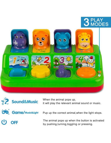 Juguete Interactivo YEEBAY Animales Pop-Up con Música 0.65kg