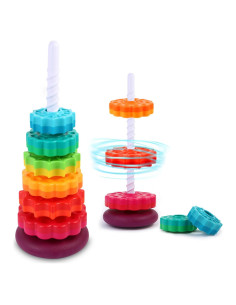 Juguete Apilable Giratorio Arcoíris LMTNNB 6 Piezas 0.57 kg