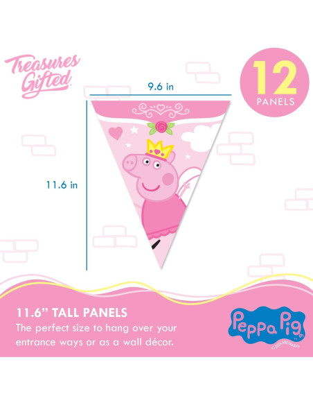 Decoraciones de Cumpleaños Peppa Pig - Juego de 3 Banderas