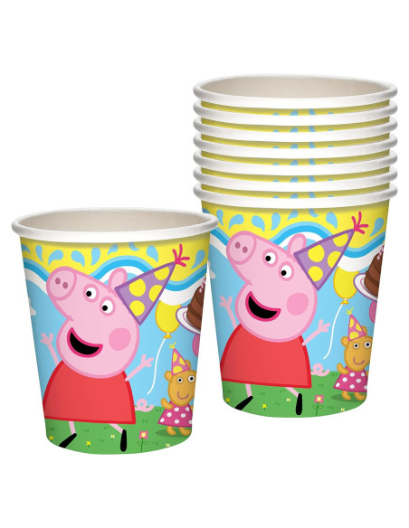 Tazas de papel Peppa Pig 9oz - 16 unidades desechables