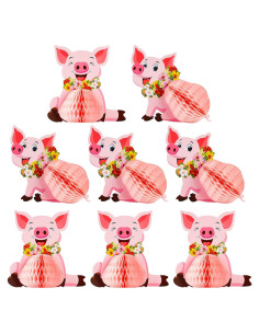 Centros de Mesa Cerdo Luau Zonon - 8 Piezas Decorativas