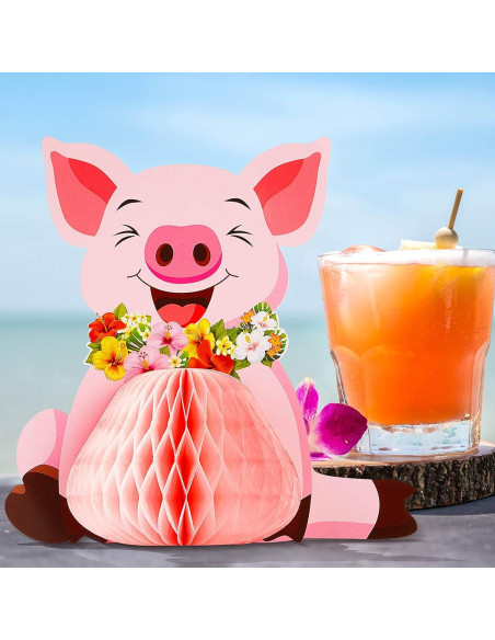 Centros de Mesa Cerdo Luau Zonon - 8 Piezas Decorativas