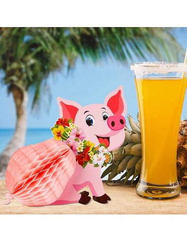 Centros de Mesa Cerdo Luau Zonon - 8 Piezas Decorativas