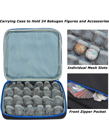 Estuche de Almacenamiento KISLANE para 24 Figuras Bakugan - Negro