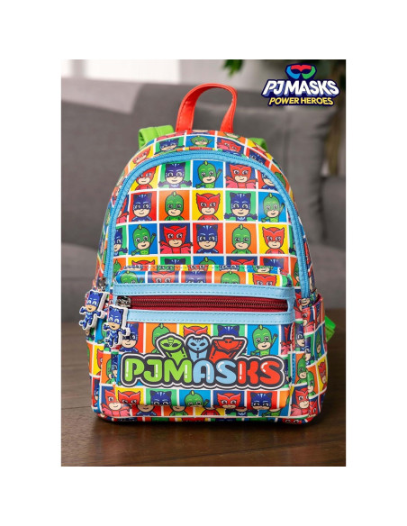 Mochila Mini PJ Masks para Niños - Cuero Sintético 20x25cm Mochila Mini PJ Masks para Niños - Cuero Sintético 20x25cm