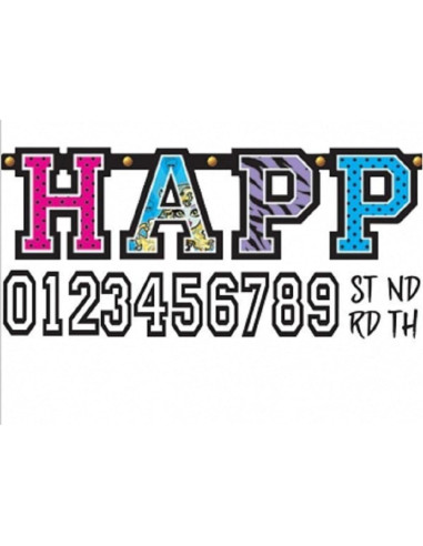 Banner de Letras Jumbo Monster High 3.05m Feliz Cumpleaños