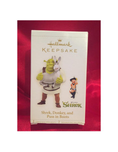 Adorno Hallmark Shrek y Gato con Botas 2006 90.7g