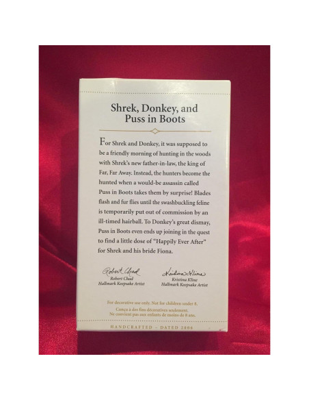 Adorno Hallmark Shrek y Gato con Botas 2006 90.7g