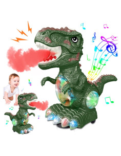 Juguete Eléctrico Dinosaurio Verde GDBAQAN con Música y Luces