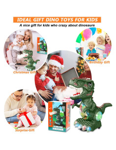 Juguete Eléctrico Dinosaurio Verde GDBAQAN con Música y Luces 2