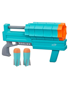 Lanzador Nerf Roblox SharkBite Red Rocker Blaster 2 Cohetes
