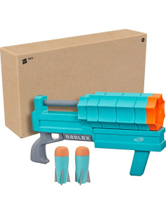 Lanzador Nerf Roblox SharkBite Red Rocker Blaster 2 Cohetes 2