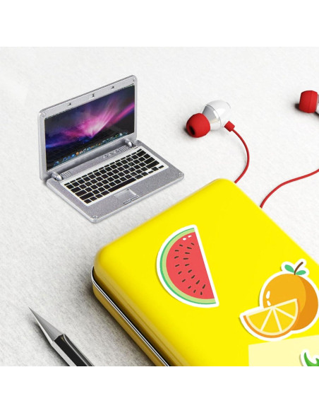 Laptop Miniatura Plegable ODDIER 1:12 para Casa de Muñecas