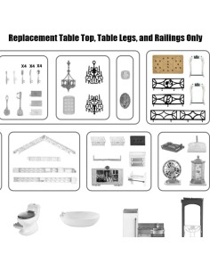 Mesa Superior Marrón de Reemplazo Mattel para Casa de Sueños Barbie 2