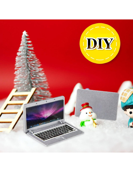 Laptop Miniatura Plegable ODDIER 1:12 para Casa de Muñecas