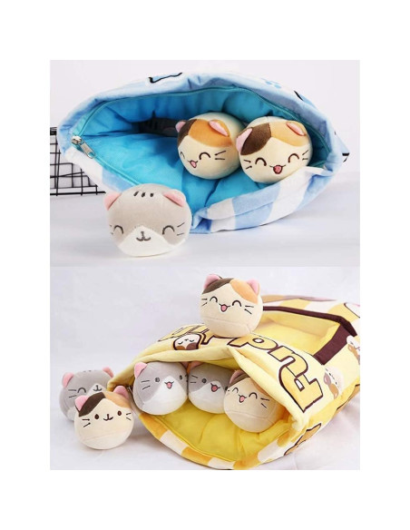 Almohada de Peluche JILPAK con 8 Gatos Amarillos 35x45 cm Almohada de Peluche JILPAK con 8 Gatos Amarillos 35x45 cm