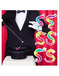 Juguetes de Gusano Difuso SHENGSEN 6 Piezas Arcoíris para Gatos