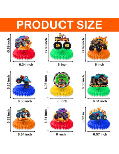 Centros de Mesa de Camión Monstruo 9 Piezas CG Factory 2