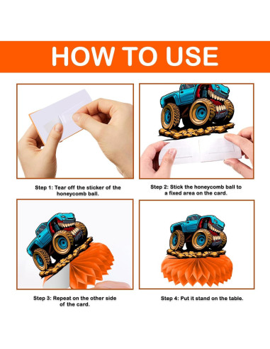 Centros de Mesa de Camión Monstruo 9 Piezas CG Factory